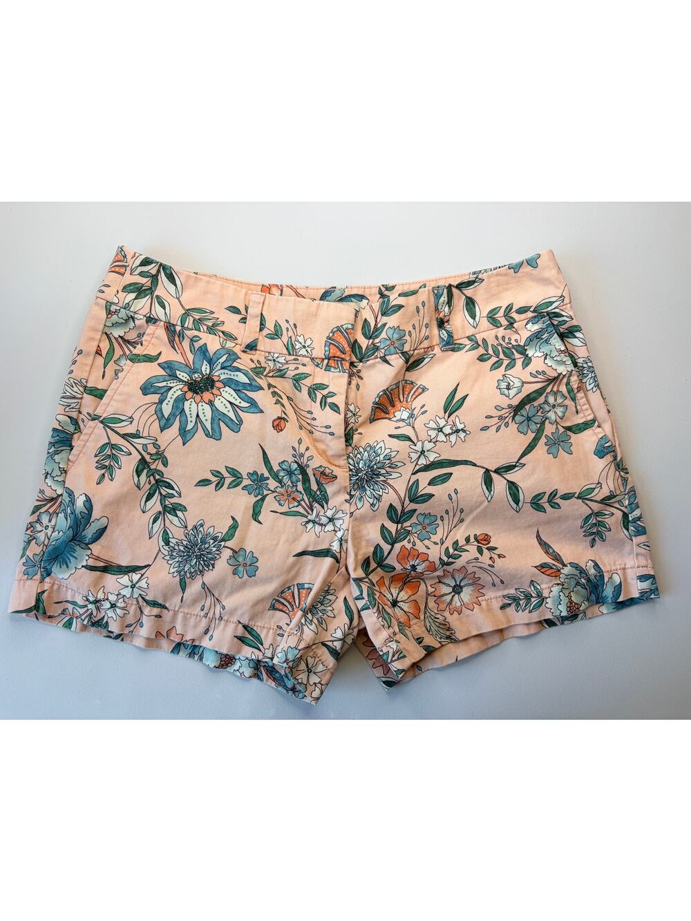 LOFT Floral Print Shorts Size 4  Peach